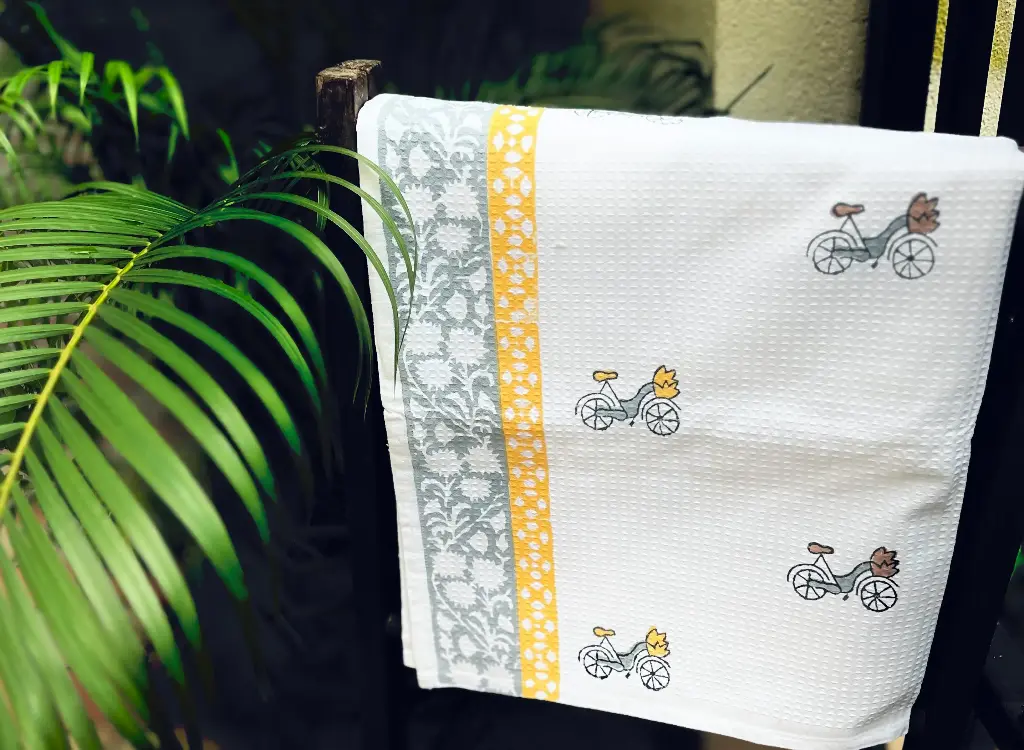 Cycle  - Kids Block Printed Bath Towel