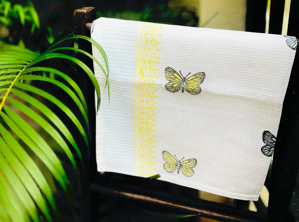 Butterfly - Kids Block Printed Bath Towel