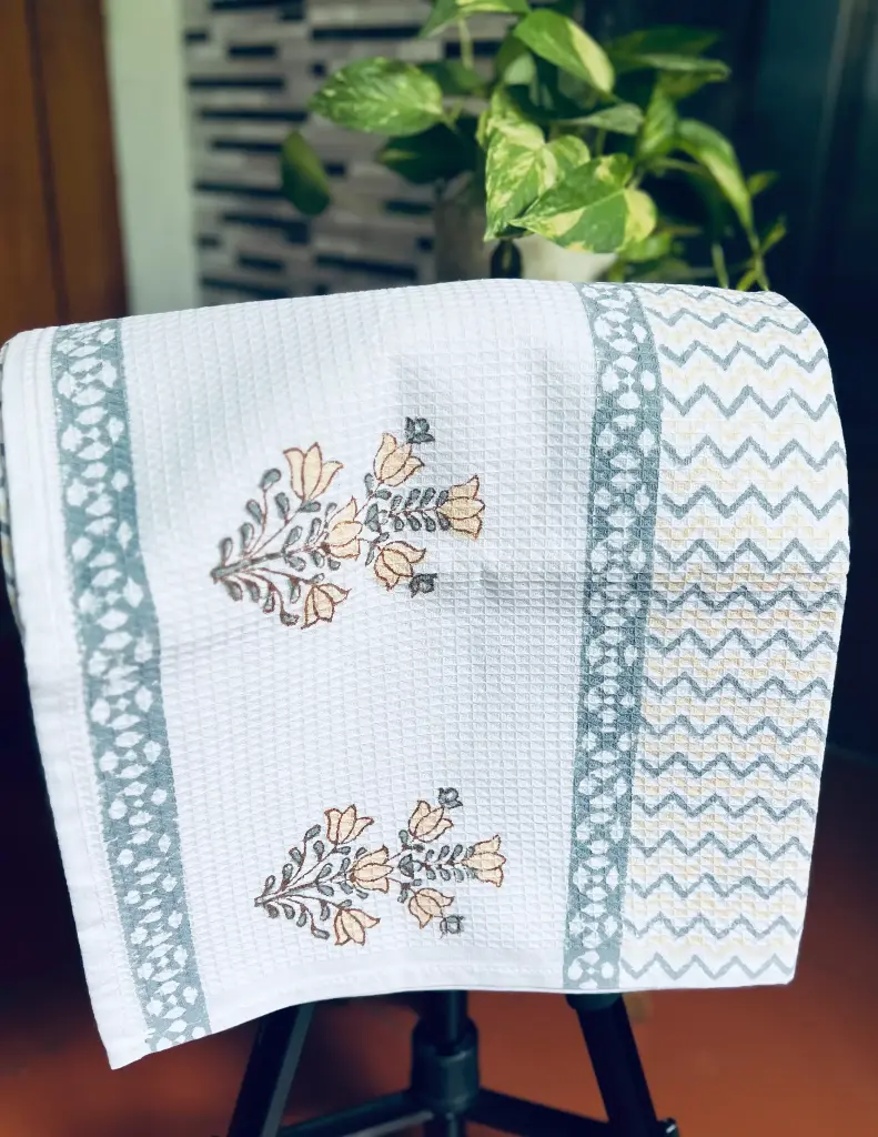 Maliheh - Block Printed Bath Towel (Do not soak)
