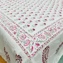 Bud & Blossoms- Blockprinted Table Cloth (6 seater)