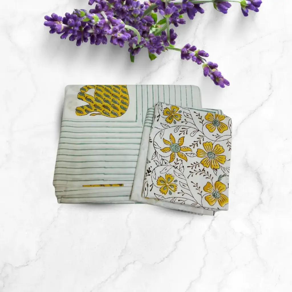 Elefun - Blockprinted Bedsheet Set