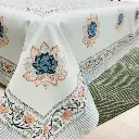 Nilufar - Blockprinted Table Colth (6 seater)