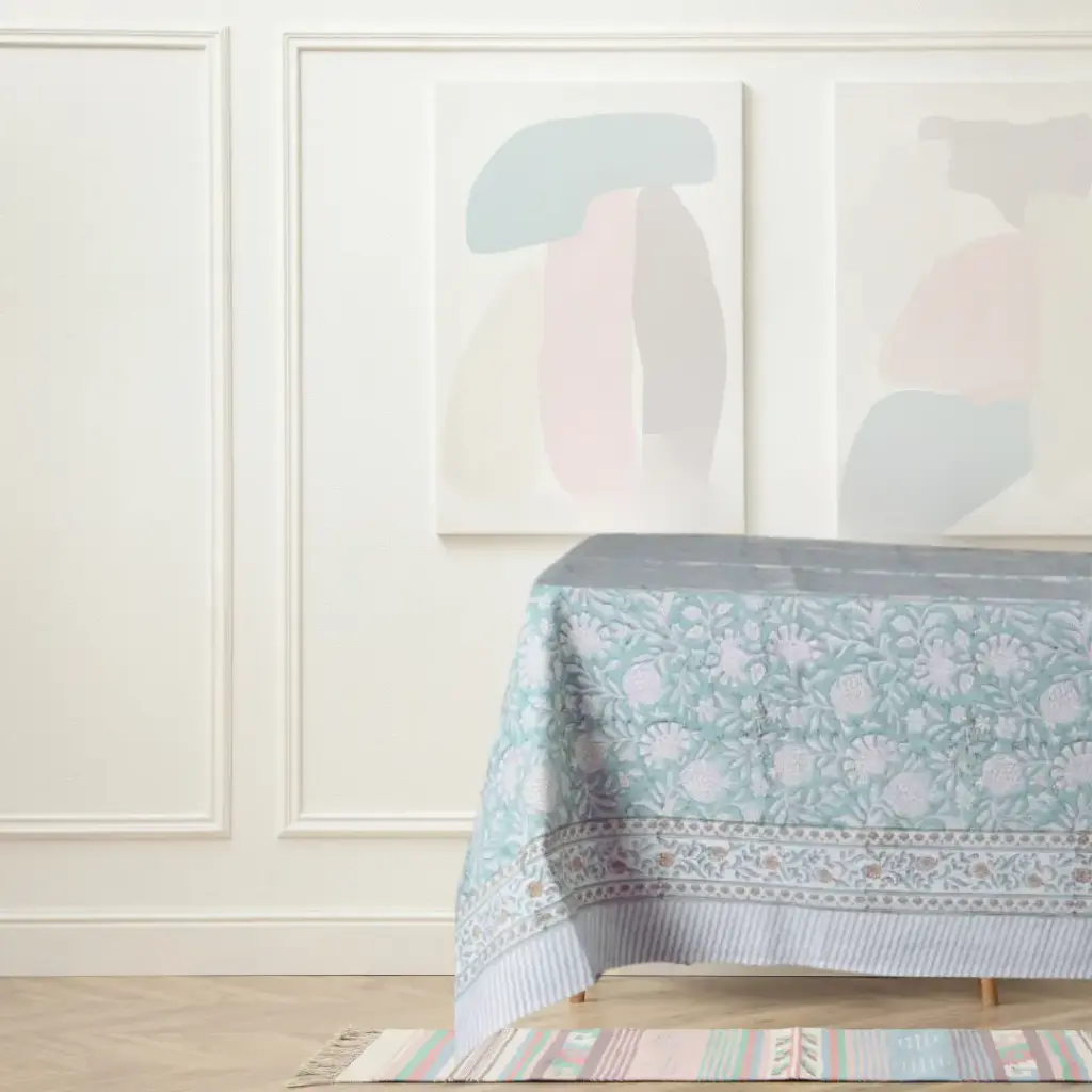 Ilaya - Blockprinted Table Cloth (6 Seater)