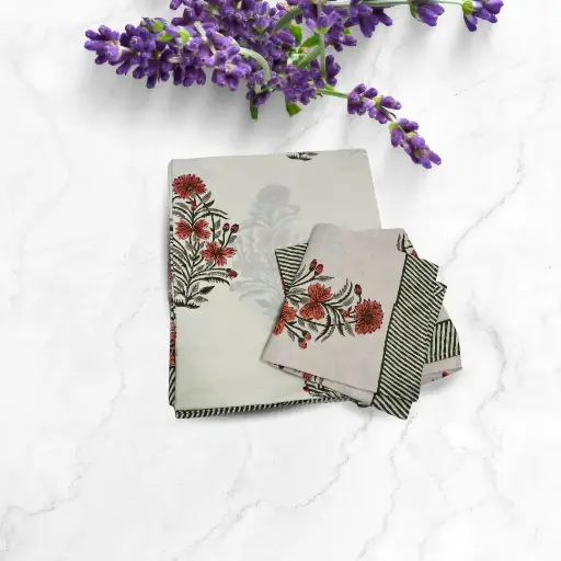 Zinnia - Blockprinted Bedsheet Set