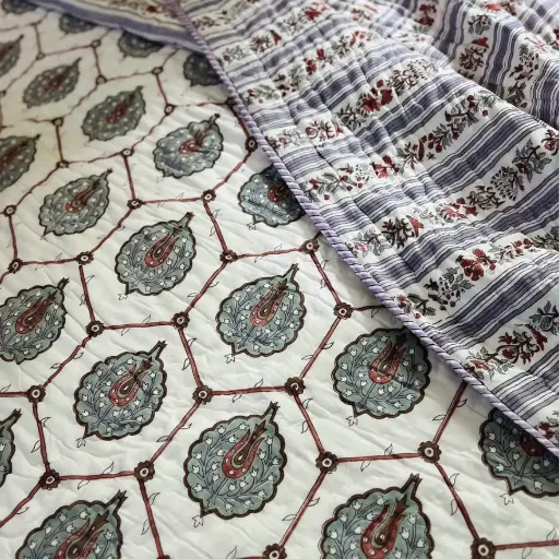 Garden of Heaven - Block Printed Muslin Quilt