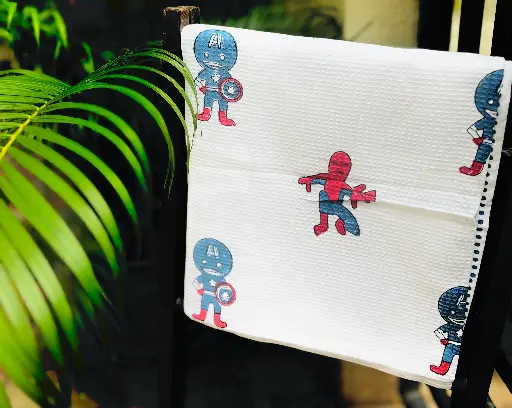 Spiderman(Red)  - Kids Block Printed Bath Towel