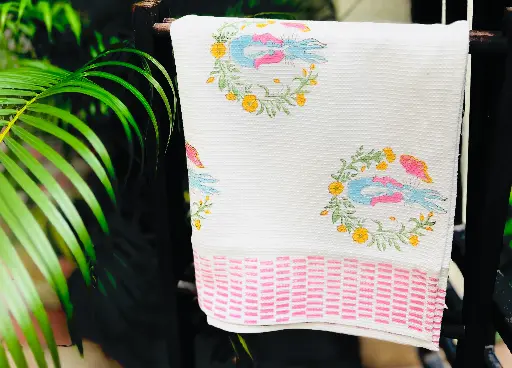 Bunny - Kids Block Printed Bath Towel